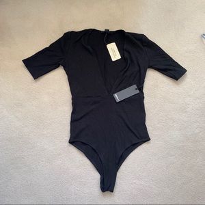 Black Deep Cut Bodysuit